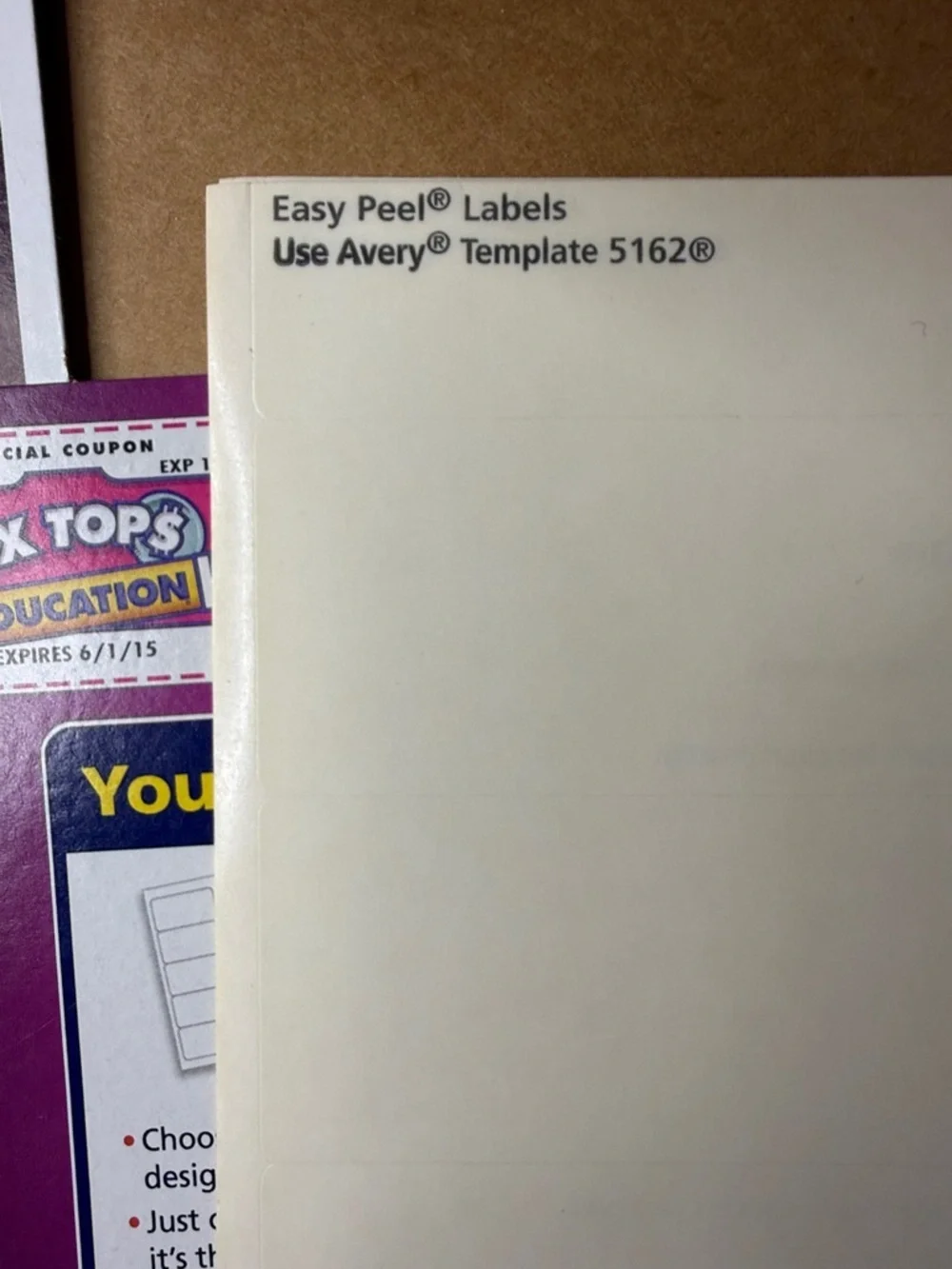Avery 5162 Clear Easy Peel Address Labels 532 Labels 3 packs Sealed 1 Pack Open